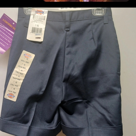 Dickies Girls Chino Navy Blue Shorts 7 Reg Twill New - Picture 1 of 1